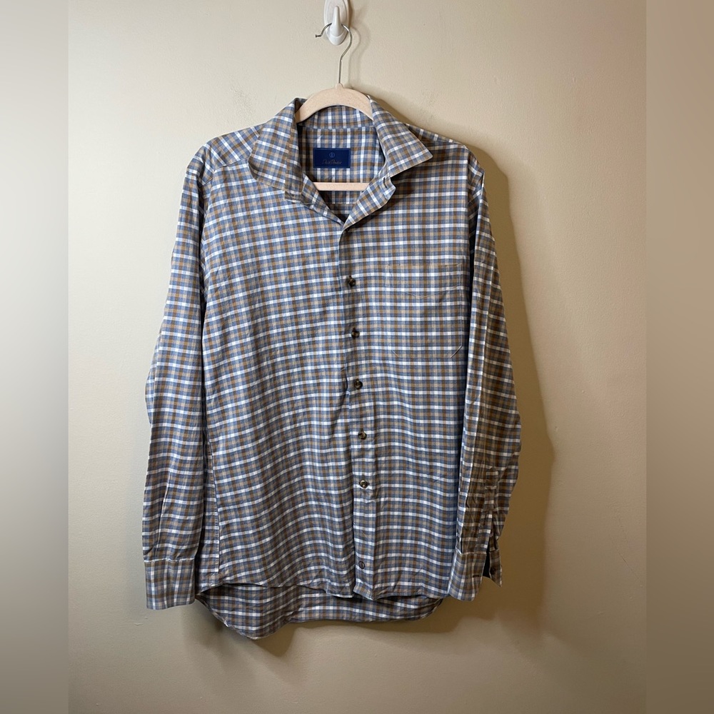 David Donahue Men’s Button Front Checkered Shirt - image 1